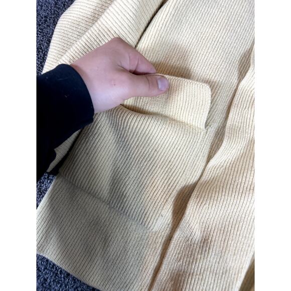 Vintage Escada Margaretha Ley Ribbed Open Front Wool Cardigan Womens 40 Yellow - Picture 8 of 16